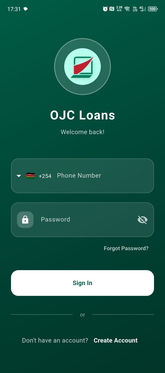 OJC Loans App Mockup
